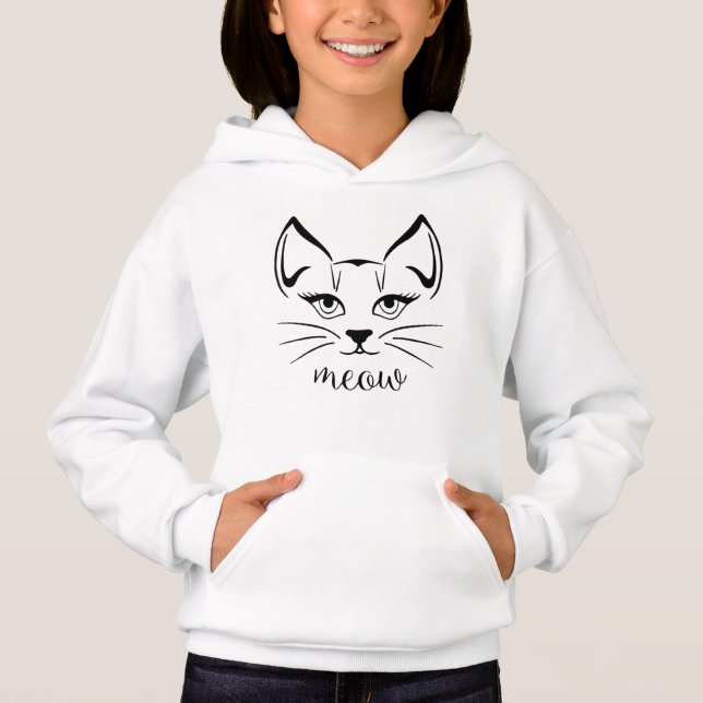 Cat face hoodie (Front)