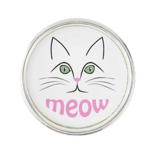 Cat face lapel pin