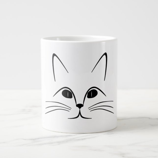 CAT FACE LARGE COFFEE MUG (Front)