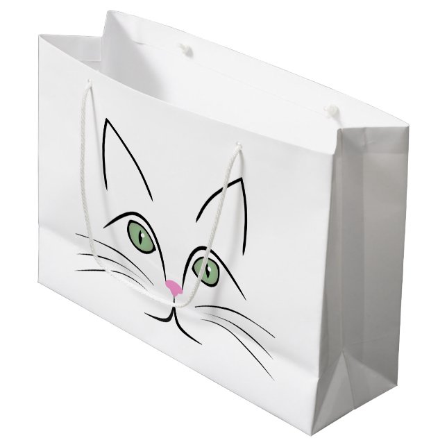 Cat face large gift bag (Front Angled)