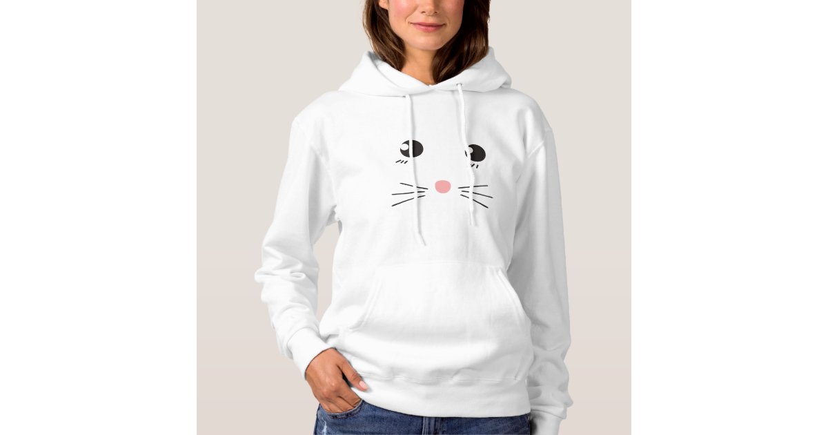 Cat face line drawing hoodie | Zazzle