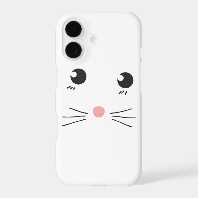 Cat face line drawing iphone case (Back)