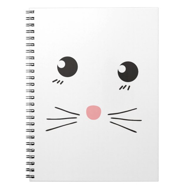 Cat face line drawing notebook (Front)