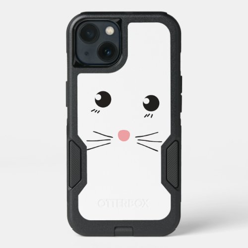 Cat face line drawing iPhone 13 case