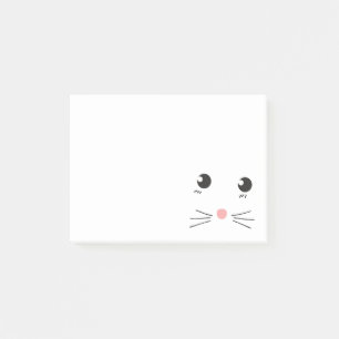 Cat face line drawing post-it notes