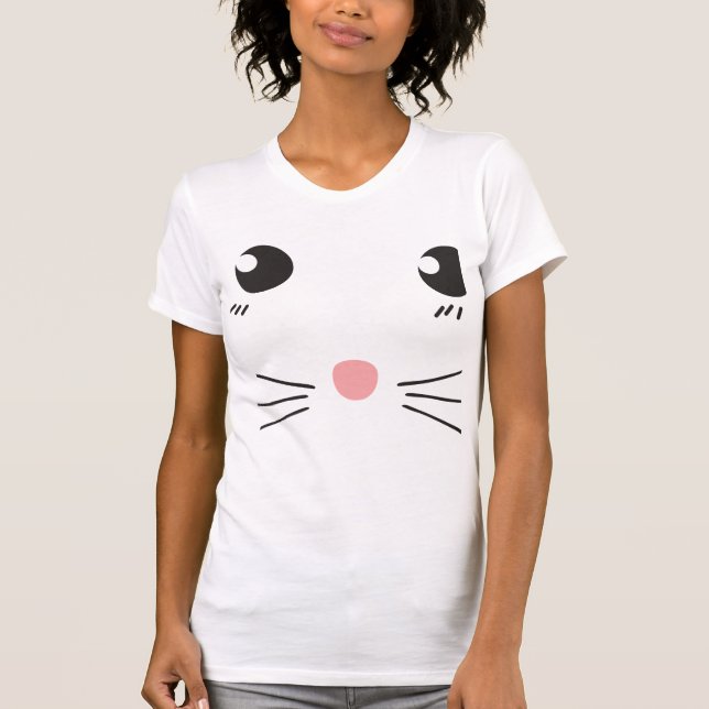 Cat face line drawing T-Shirt (Front)