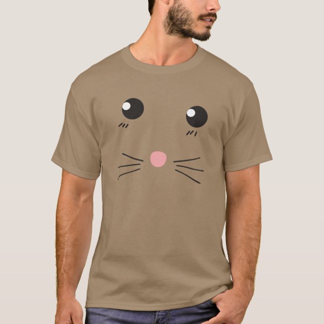 Cat face line drawing T-Shirt (Front)