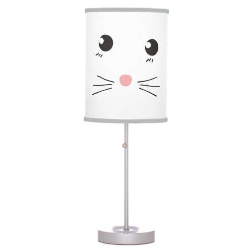 Cat face line drawing table lamp