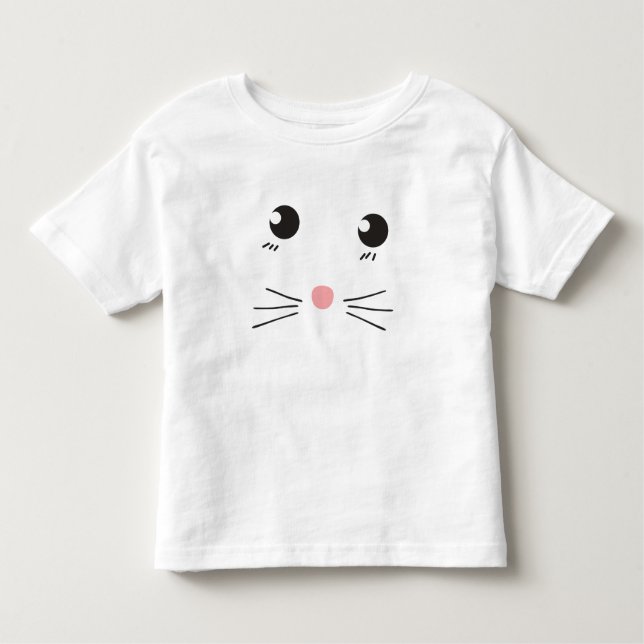 Cat face line drawing toddler t-shirt (Front)