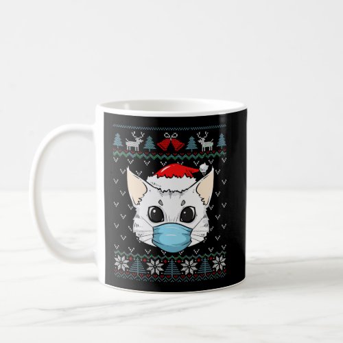 Cat Face Mask Kitten Santa Ugly Christmas Coffee Mug