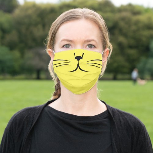 CAT FACE MASK YELLOW CAT ADULT CLOTH FACE MASK