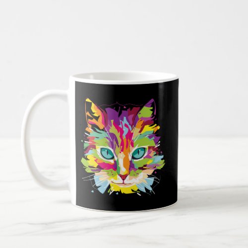 Cat Face Multi_Colored Coffee Mug