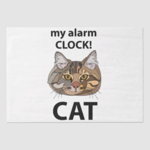 Cat Face My Alarm Clock Tabby Cat Tissue Paper