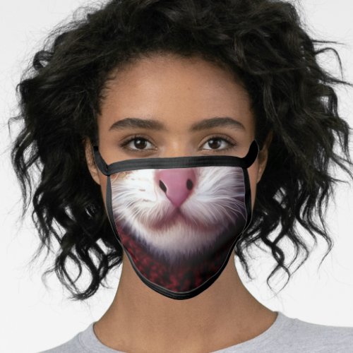 CAT FACE NOSE WHISKERS FAKE FACE  CLOTH MASK