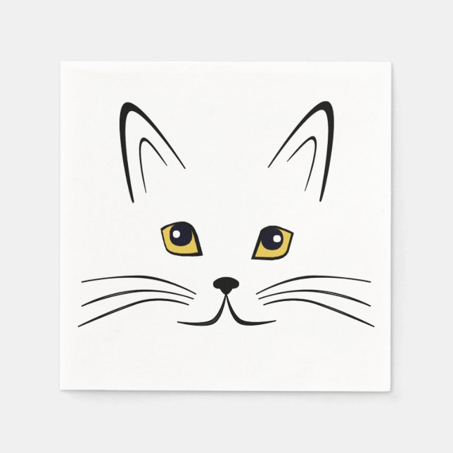 Cat Face Paper Napkins (Front)