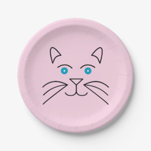 Cat face paper plates
