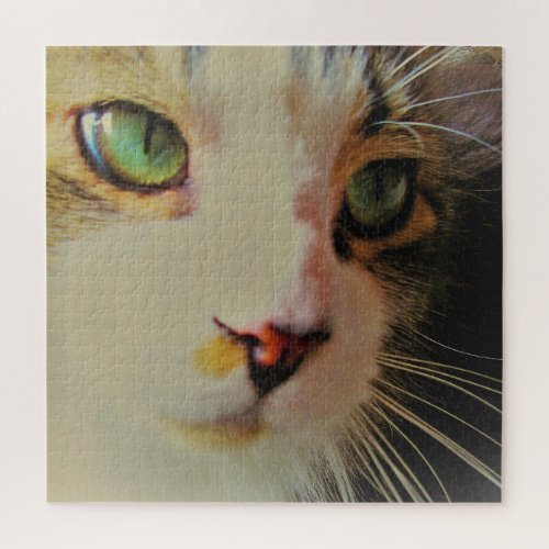Cat Face Passing Glance Artistic Portrait Jigsaw Puzzle