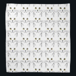 Cat Face Pattern Bandana<br><div class="desc">This fun design features a sweet cat face pattern with gold colored eyes.</div>