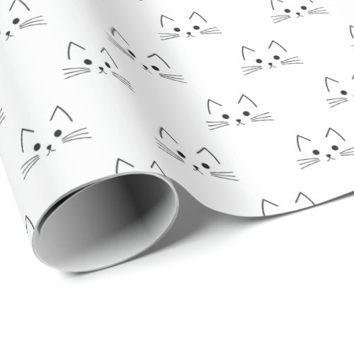 Cat face pattern wrapping paper