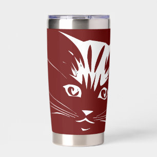Cat face personalized insulated tumbler