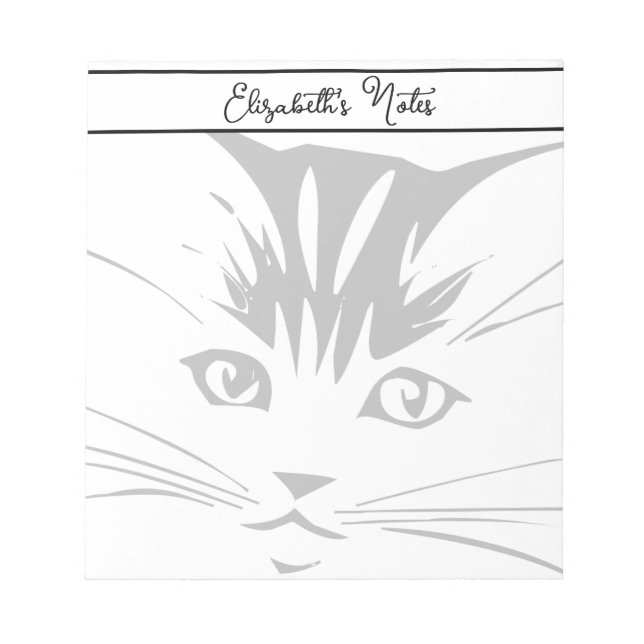 Cat Face personalized Notepad (Front)