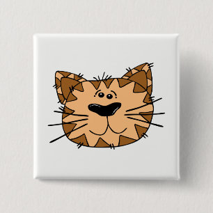 Cat Face Pinback Button