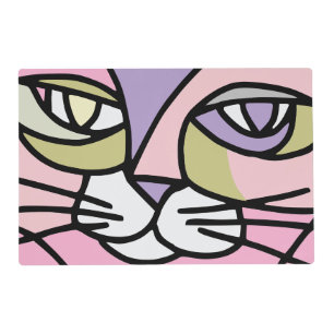 Cat face Pink and lavender Placemat