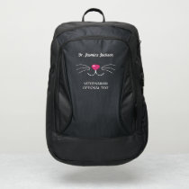Cat face pink nose black whiskers fun animal port authority® backpack Cat face pink nose black whiskers fun animal port authority® backpack