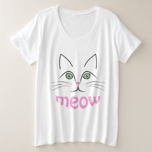 Cat face plus size T-Shirt