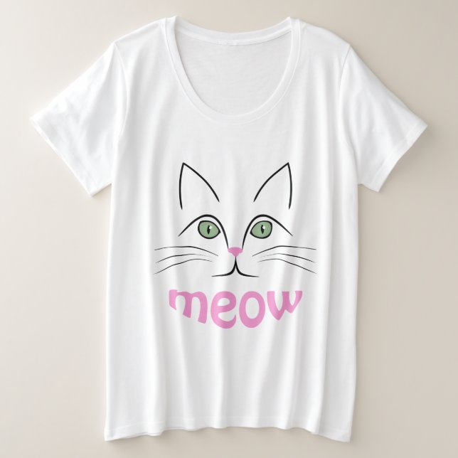 Cat face plus size T-Shirt (Design Front)