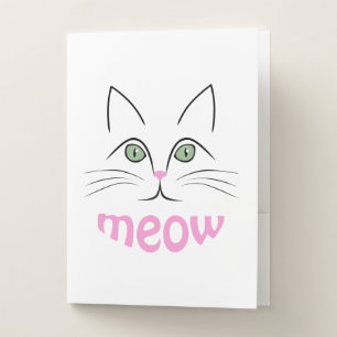 Cat face pocket folder