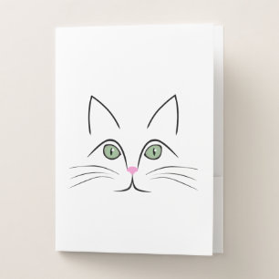 Cat face pocket folder
