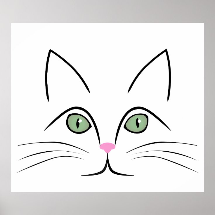 Cat face poster | Zazzle