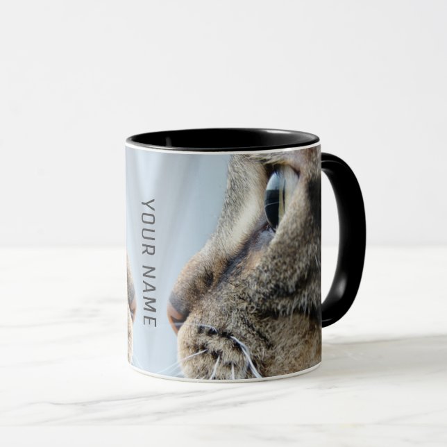 Cat Face Profile Picture Photo Mug (Front Right)