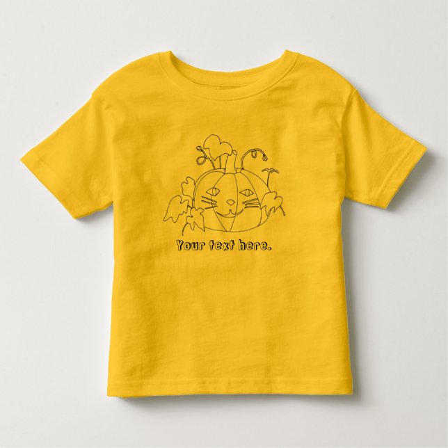 Cat Face Pumpkin Your Halloween Coloring Shirt (Front)