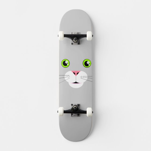 Cat Face Skateboard Deck (Front)