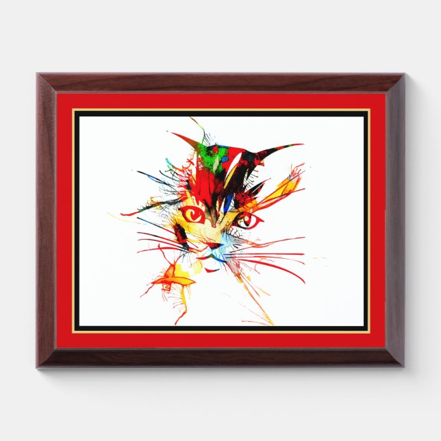 Cat face splatter Plaque (Horizontal)