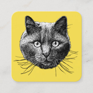 Cat Face Square Business Card
