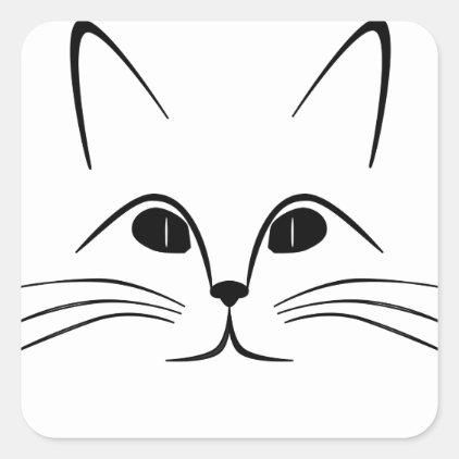 Cat Face Square Sticker