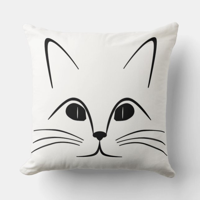 CAT FACE THROW PILLOW (Front)