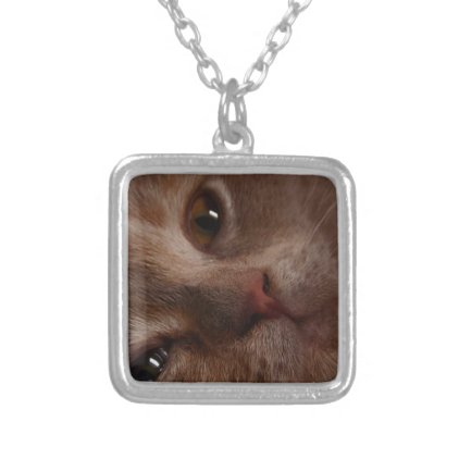 Cat - Face to Face Silver Plated Necklace