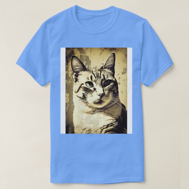 Cat Face Vintage T-Shirt (Design Front)