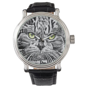 Cat face watch