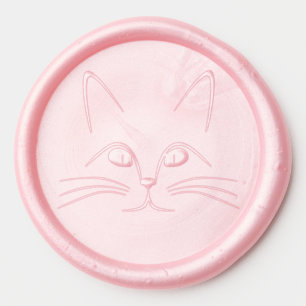 cat face wax seal stickers
