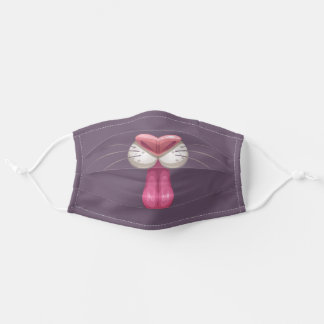 Cat Face with Whiskers Adult Cloth Face Mask
