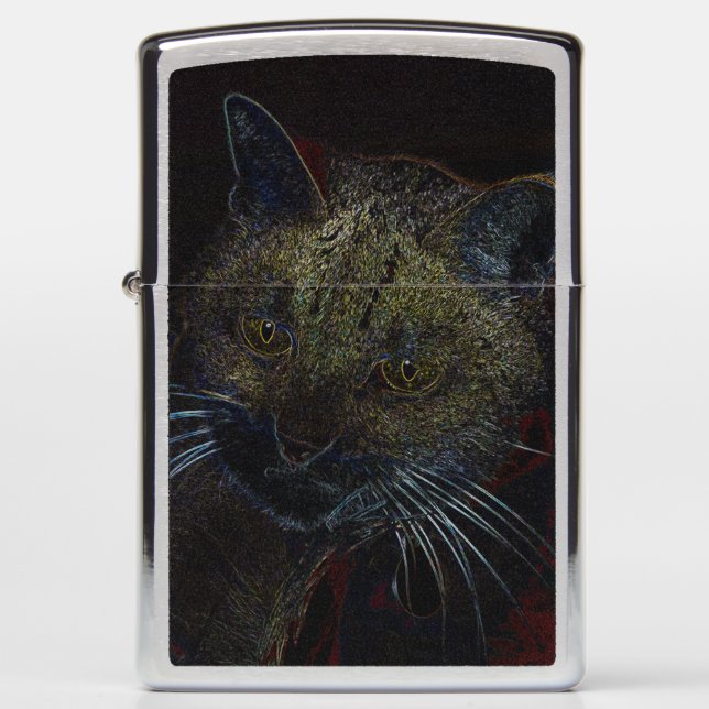 Cat Face Zippo Lighter (Front)