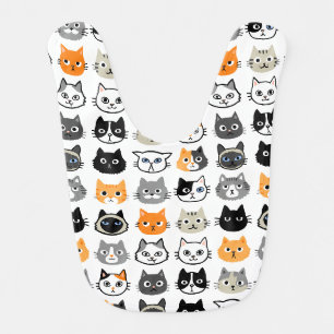 Cat Faces Cute, Funny and Annoyed Cats Baby Bib