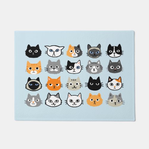 Cat Faces  Cute Funny and Annoyed Cats Doormat