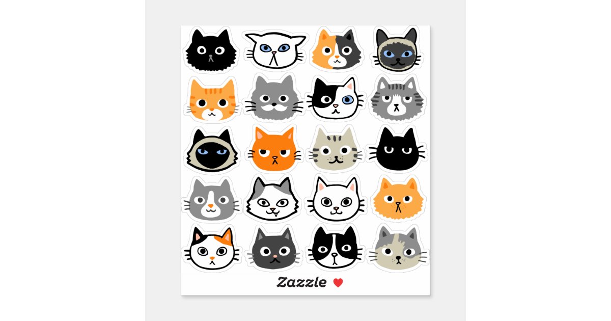 Cat Faces, Cute, Funny and Annoyed Cats Sticker