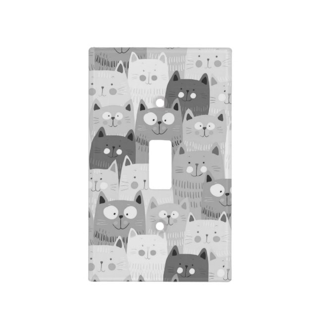 cat faces face kitten ever funny meme joke font co light switch cover (Front)